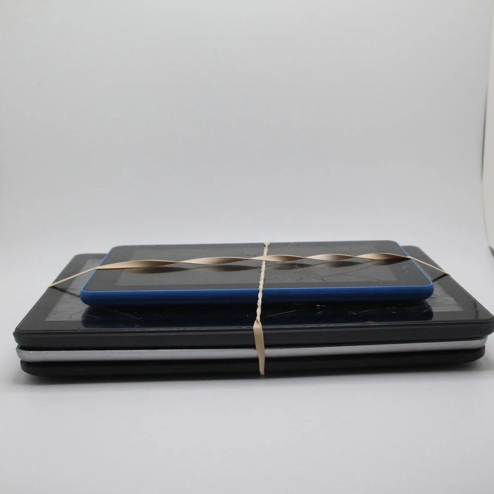 Lot of 4 Mixed Tablets iPad Amazon Sky Devices Cracked Screens‎ AS IS For Repair
